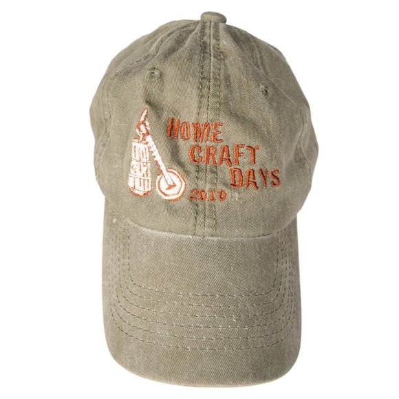 Home Craft Days 2010 Baseball Cap Olive Green Canvas Unisex, Velcro Adjust Back - Picture 3 of 5